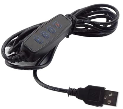 3-poliges DC 5V LED-Dimmer-Verlängerungskabel, U-Anschluss, Netzkabel, Dimmlicht-Kontrollschalter-Adapter for LED-Glühbirne B4(Black)