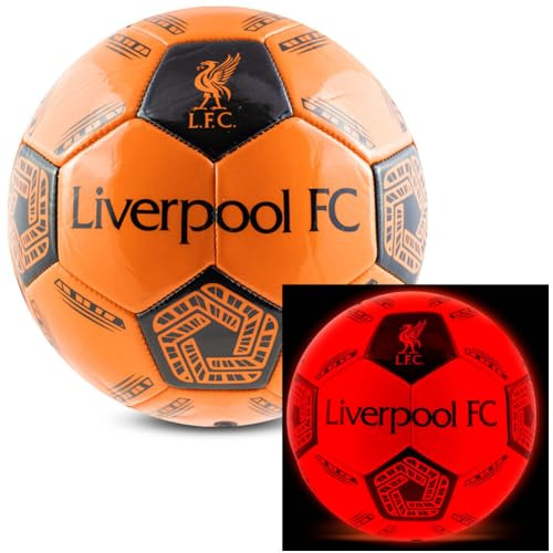 Hy-Pro Liverpool Leuchtender Fußball Größe 5, LED Fußball mit Leuchten im Dunkeln, stoßaktiviert Lichter – Auto-Abschaltung – Geeignet für alle Altersgruppen