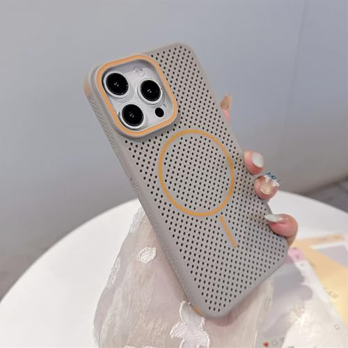 Case for iPhone 12 Pro Ultra Thin Magnetic Breathable Summer Color Cooling Thermal Hard Cover(for iPhone 12 Pro/Grey)