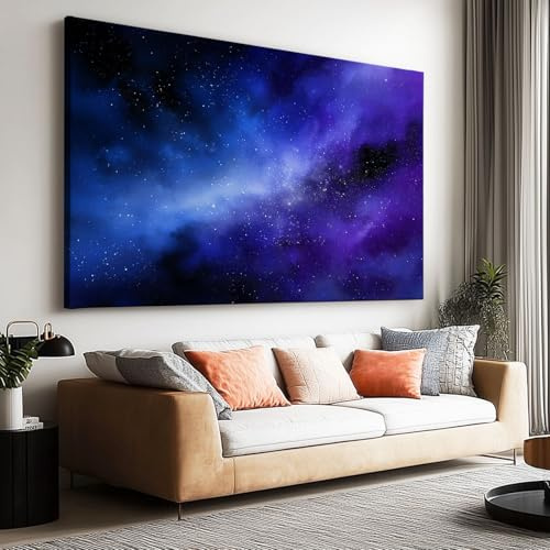 Leinwand-Wandkunst 160 x 80 cm Ungerahmt - Weltraum Nebel Galaxie Leinwandbild Kunstdruck Groß XXL für Wohnzimmer Schlafzimmer Wandbilder Canvas Design Dekoration
