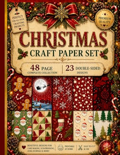 Christmas Scrapbook Paper: 15 double-sided designs with classic Christmas scrapbook