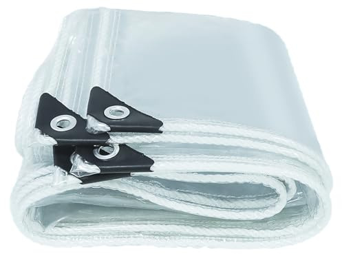 Transparente, Robuste PVC-Plane Mit Verstärkten Ösen, Vielseitig Einsetzbar Im Außenbereich, Z. B. Für Gartenmöbel, Pavillons Und Seitenwände 4×4m