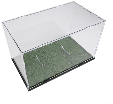 BlesConi Acryl-Display-Box für Rugbybälle und Fußball, klare Vitrine mit abnehmbarem Deckel, stabile Aufbewahrungsbox mit traditioneller Zapfenverbindung, 950 g, Farbe: Schwarz/Grün(green)