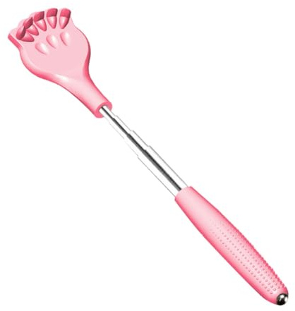 PHENOFICE Rascador de Espalda Portátil Herramienta Extensible de Plástico Presa Rosa Función de Masaje para Aliviar la Picazón Adecuado para Uso Personal y Relajación para Uso Personal y