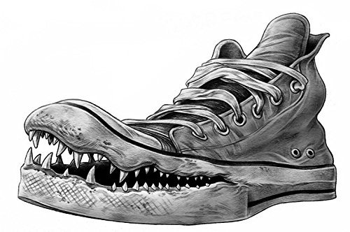 Krokodil Schuh Aufkleber Sticker Coole Motive Alligator ca. 12x8 cm