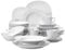 MALACASA ELISA 36pcs Service de Table Porcelaine 6 Assiette à Dessert, 6 Assiettes Creuses, 6 Assiettes Plates, 6 Bols, 6 Tasses, 6 Soucoupes, Service à Café pour 6 Personnes