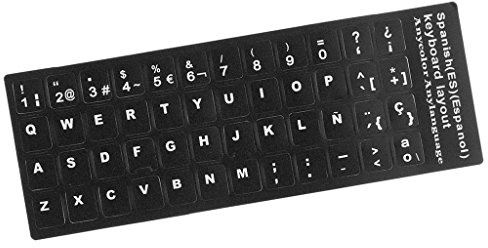 Homyl White Spanish Keyboard Sticker Decal Kin Protector for Universal Notebook