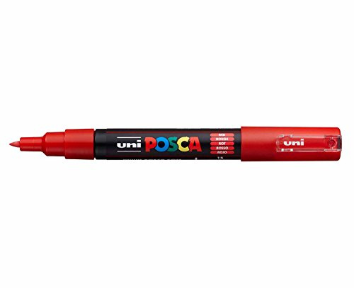 Uni Posca Marker Pen 0.7mm Bullet Tip PC-1M - Color: Red