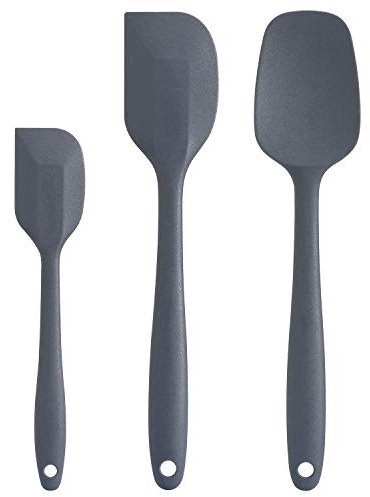 Cooptop Silicone Spatula Set - Rubber Spatula - Heat Resistant Baking Spoon & Spatulas(Dark Grey)