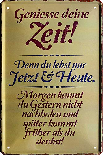 schilderkreis24 – Inspirierende Sprüche für Alltag, Motivation und Lebensweisheit – Wanddeko & Geschenkideen 20x30cm (Geniesse Deine Zeit. Jetzt & Heute)