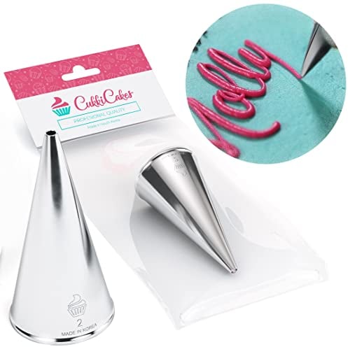 Cukkicakes Beccuccio per Sac a Poche Professionale (N2) per Disegnare e Scrivere Su Biscotti, Torte e Cupcake - Bocchette per Pasticceria Prodotte in Corea