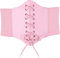 Hoerev Dames Filles Élastique Large bande Élastique Attaché Guêpe Corset Taille Ceinture Bustiers Corsets，Rose pâle avec bouton，XXL