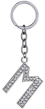 Anawakia Schlüsselanhänger Alphabet 26 englische Buchstaben Glitzersteine Strasssteine Anhänger mit Initialen A B C D E F G H I J K L M N O P R S T U V W X Y Z (M)