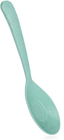 PAPABA Dîner cuillère Plastique Alimentaire Soupe à Soupe cuillère Conception Ergonomique Bord Lisse Bord Vert