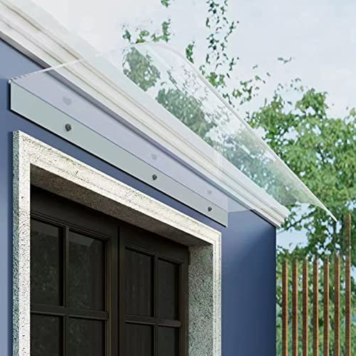 Geovne Modern Design Door Canopy Awning,Transparent Porch ?Awning,3.5mm Thick Porch Canopy,Invisible Window Rain Shelter,Rain Over Shelter,for Front Back Porch External (50x120cm/19.6''x47'')