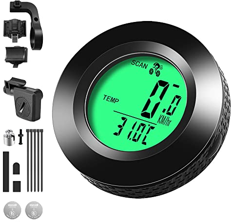 Fahrradcomputer Multifunktionen Wasserdicht Kilometerzähler Fahrrad Tacho mit 3-Farbiges Hintergrundbeleuchtetem Display,20 Funktionen,Auto Start/Stop,für Erwachsene und Kinder-Schwarz