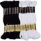 UMC STAG 12 Stück 6 Schwarz 6 Weiß | Premium-Stickgarn | 100% ägyptische Baumwolle Premium-Knäuel | Kreuzstich-Stickgarn | Oeko-Tex-zertifizierte Baumwollgarn (Schwarz & Weiß)