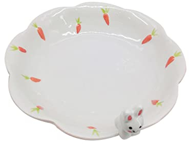 Cabilock Osterhasen-teller Erdbeerförmige Schüssel Obsttablett Osterhasenteller Sushi-platten Dessertschale Party-leckerbissen Blumentopf Snack-tablett Suppenteller Keramik Weiß Kind