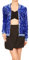 ANNA-KACI Damen Pailletten Rib Rop Langarm Reißverschluss Bomberjacke Jacke, Knallblau, XX-Large