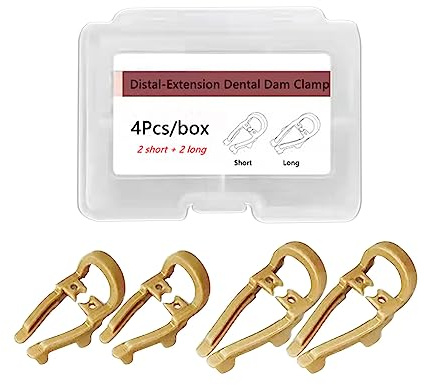 Windplusya 4 Pcs Dental Resin Rubber Dam Clamps Clip, Dental Resin Rubber Dam Clamps, Dam Soft Clamps Premolar Rubber Barrier Clip Resin Material.-4pcs