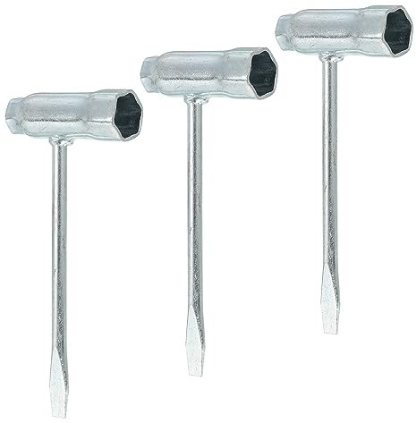 PATIKIL 13mmx19mm Chainsaw Tool Wrench, 3 Pcs Chainsaw Combination T-Handle Wrench Hex Wrench with Flat Remove Screwdriver for Chain Saw Nuts