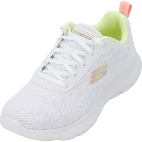 Skechers Damen Flex Appeal 5.0, Weißes Mesh-Multi-Besatz, 39.5 EU