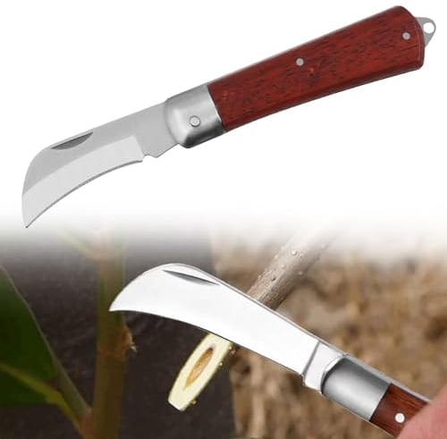 Coltello da Innesto,Pieghevole Giardino,Coltello Innesto Giardino,Coltello Innesto Acciaio Inossidabile,Coltello Taglio per Cesoie per Piante,Coltello Innesto Giardino,Coltello Giardino Pieghevole