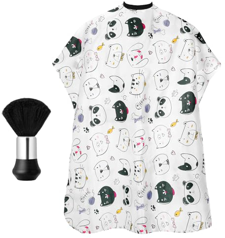 Friseurumhang Kinder,Haarschneideumhang mit Verstellbaren Schnappverschluss,Friseur Umhang,Friseur Zubehör,Friseur Schürze,Cartoon Frisörumhang,Haarschnitt Friseurumhänge für Mädche Junge,für Salon