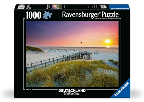 Ravensburger Puzzle 12000690 - Sonnenuntergang über Amrum - 1000 Teile Puzzle für Erwachsene und Kinder ab 14 Jahren, Puzzle mit Strand-Motiv von der Nordsee