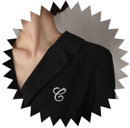 Cimenexe Broche Cristal Vintage Argent Cz Lettre Initiale Broche Broche Alphabet Cz Pavé Broche Lettre Strass Broche Mariage Épingle De Revers Banquet Badge Épingles Bijoux Pour Femmes(initiale C)