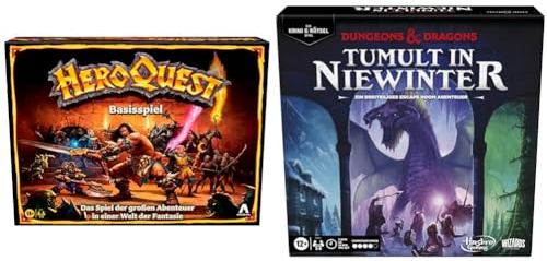 Hasbro Avalon Hill HeroQuest Basisspiel, Dungeon Crawler Fantasie-Abenteuerspiel mit Miniaturen & Dungeons & Dragons: Tumult in Niewinter, EIN Krimi- und Rätselspiel für 2 − 5 Spieler, ab 14 Jahren