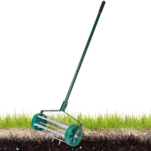 Ruilonghai Rasenbelüfter-Werkzeug, Rasenwalze,Hochleistungs-Spikes-Belüftungswerkzeug - Griffbetriebene Spike-Bodenbelüftungs-Gartengeräte, Belüfter für Rasen, Terrasse, Hof, Garten