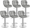Yaheetech Lot de 6 Tabourets de Bar Réglables en Hauteur Modernes,Chaises de Bar en Velours,Tabouret Haut Pivotant à 360°,Capacité de Charge Maximale 136 kg,44 × 50,5 × 89 cm Gris Clair