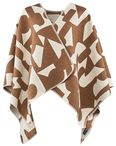 David Fussenegger Poncho Damen Poncho Cape one-size aus Recycling-Baumwolle nachhaltig produziert ÖkoTex100 GRS Made in Austria Farbe Kork