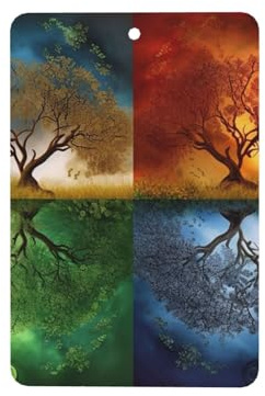 Four Season Tree Of Life Car Air Freshener, 4 Pcs Car Hanging Scent Card, Car Aromatherapy Tablets, For Shoe Cabinet, Closet