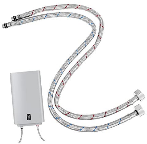 KONTONTY Long Dishwasher Hose Stainless Steel Water Inlet Pipe Braided Hose Joiner for Faucet Sink Connector Braided