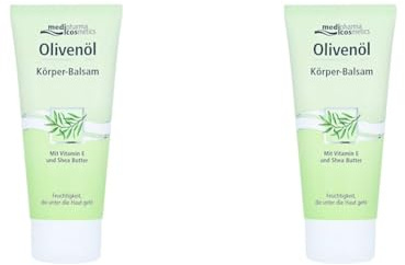 Dr. Theiss Naturwaren GmbH, OLIVENOEL KOERPERBALSAM Reisetube 200 ml, Farblos (Packung mit 2)