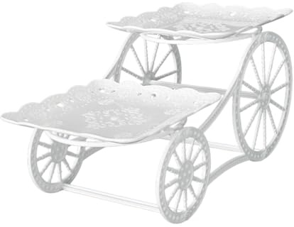 JISADER Wedding Cake Stand Carriage Cupcake Stand Tiered Cupcake Stand 2 Tier Serving Tray for Wedding, square