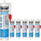 Sanitär Silikon Manhattan Grau- Sanitärsilikon für Bad und Küche - Schimmel und Pilzschutz- UV- Beständig gegen Reinigungsmittel - dauerhafte Elastizität (6 x 280ml)