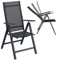 STEELSØN Gartenstuhl klappbar 1er-Set Alaris, Hochlehner mit Armlehne Klassisch Aluminium Campingstuhl, 6-Fach verstellbare Rückenlehne, Anthrazit