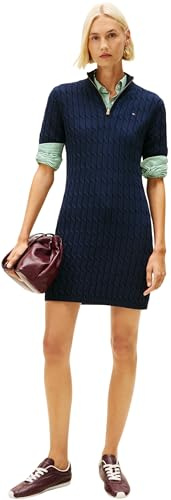Tommy Hilfiger Damen Co Cable Mid Gg Shift Mk Dress Ww0ww48444 Pulloverkleid (1er Pack)