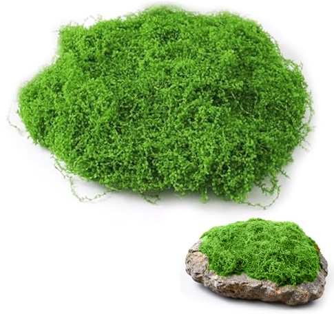 Tharvolex 50g Artificial Moss, Light Green Fake Moss for Plant Pots, Terrariums, Crafts, Model Making, Fairy Gardens and Home Décor