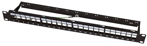 LogiLink 1HE Keystone Panel 24-Port Geschirmt Economy-Version schwarz - 24-Port