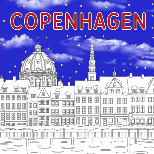 Kopenhagen – Een kleurboek vol Scandinavische magie: Enkelzijdig gedrukt met zwarte achterkant tegen doordrukken