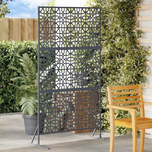 Sichtschutz Anthrazit 100x50x180 cm aus robustem Stahl, wetterfest für Garten & Terrasse, moderner Sichtschutzzaun, hohe Privatsphäre