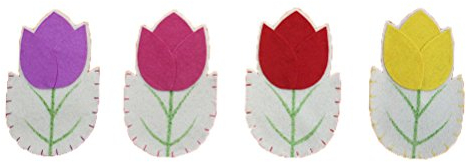LUOEM Besteckhalter Blumen Bestecktasche für Kinder Ostern Silvester Tischdeko 4 Stücke