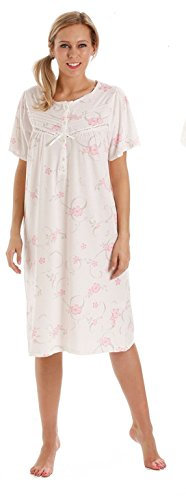 Ladies Short Sleeve Nightdress Jersey Polycotton Size UK 10-36 Plus (22/24, Pink)
