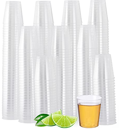 MATANA - 500 Crystal Clear Multi-Use Plastic Shot Party Glasses - 60ml