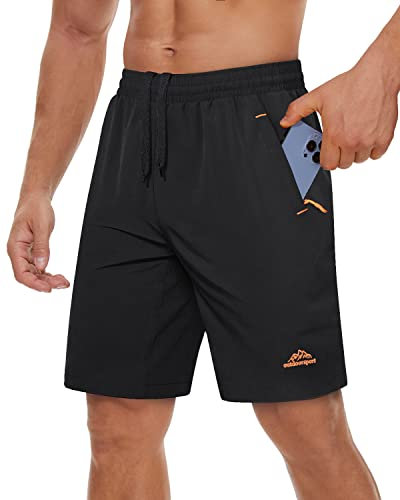 TACVASEN Men's Swimming Shorts Surf Beach Shorts Athletic Surfing Summer Swimwear Trunks Boardshorts Leisure Holiday Shorts Watershorts Black