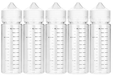 DIY-24H 120ml Messskala Leerflasche Liquidflasche Flasche PET Liquid Bottle Droper (5x 120ml Skala)